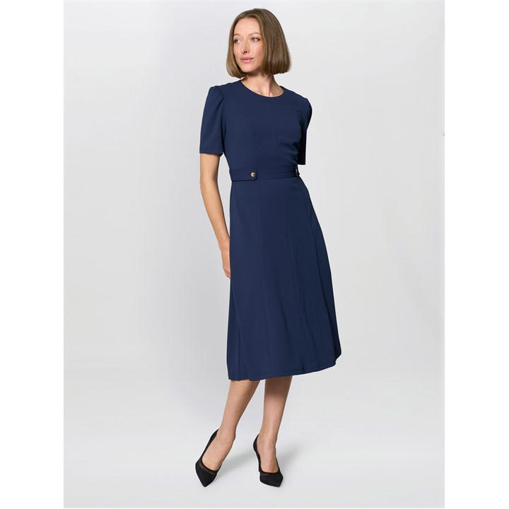 Gina Bacconi Mel Printed Sleeveless Midi Dress - Blue