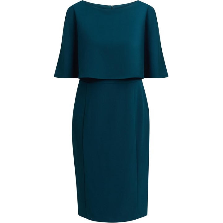 Gina Bacconi Gillian Chiffon Cape Dress - Green