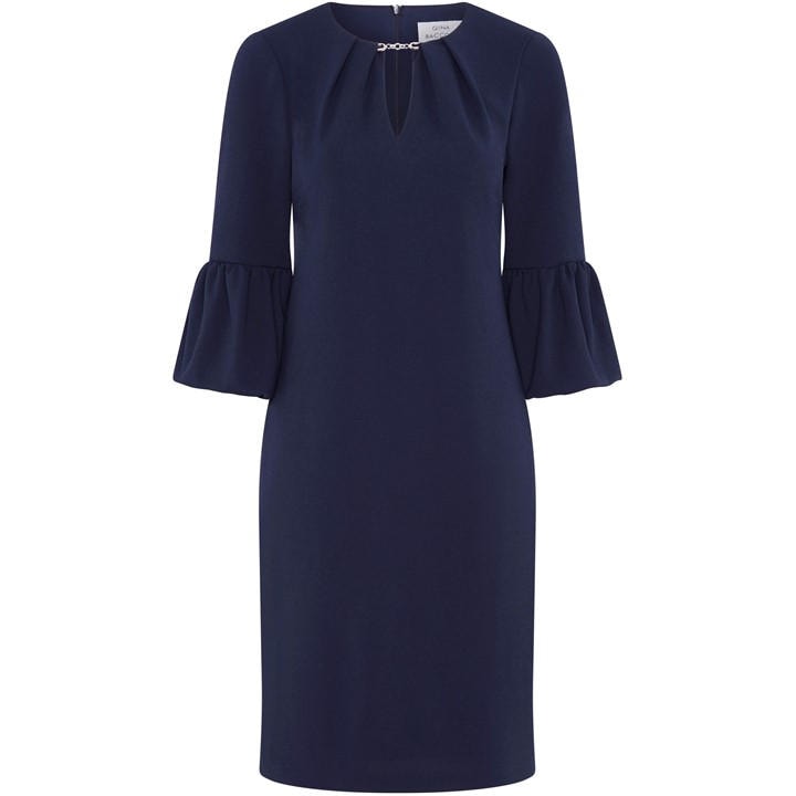 Gina Bacconi Ivana Navy Shift Dress - Blue