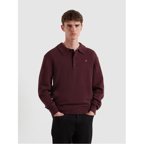 Farah - Men's Matson Lambswool Knit Quarter Zip Top