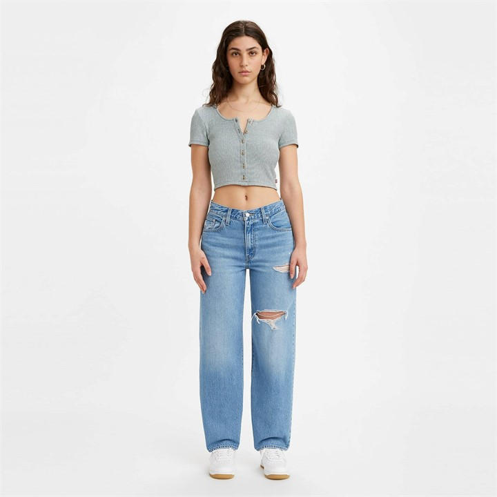 Levis Women's Blue Baggy Dad Jeans Size 30 R