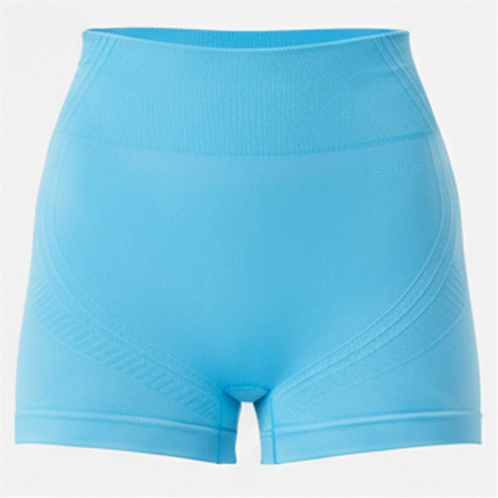Usa Pro Women's Blue Seamless 3 Inch Shorts Size 16