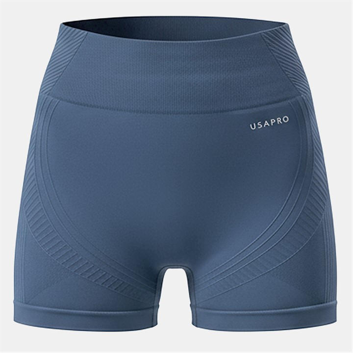 Usa Pro Women's Blue Seamless 3 Inch Shorts Size 16