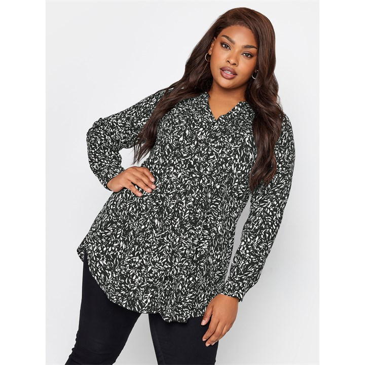 Yours Curve Floral Pintuck Shirt