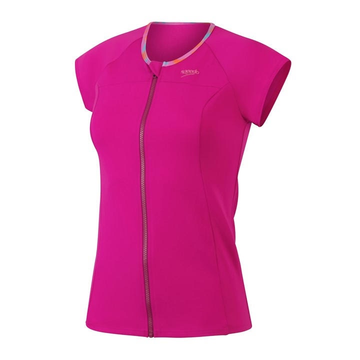 Speedo Cap Sleeve Sun Top Womens In Pink