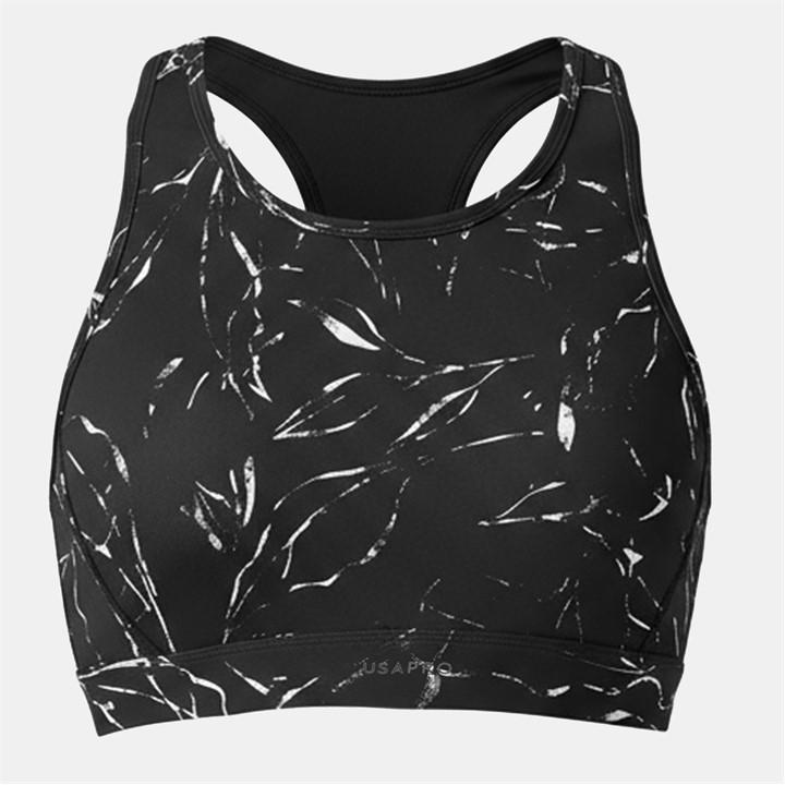 Usa Pro Women's Black Core Racer Back Sports Bra Size 14