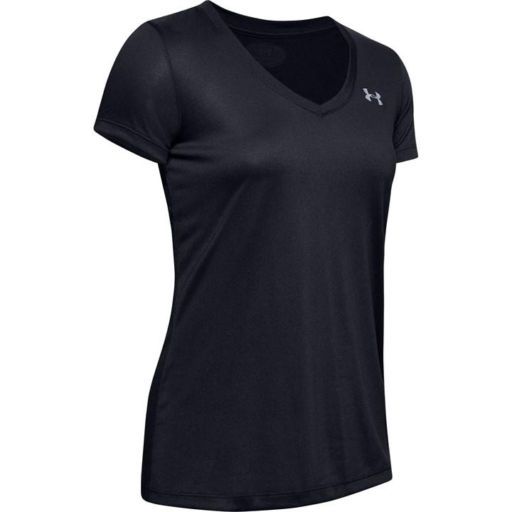 Under Armour Tech™ V-neck Short Sleeve Womens In Black