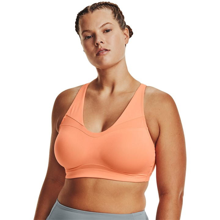 Orange - Under Armour - SmartFoam Evolution Mid-Support Sports Bra Womens