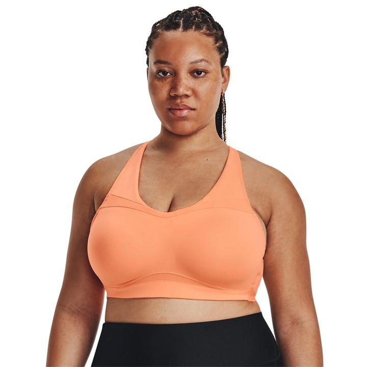Orange - Under Armour - SmartFoam Evolution Mid-Support Sports Bra Womens