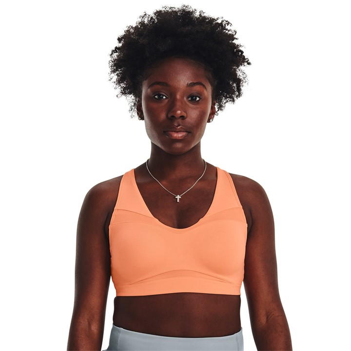 Orange - Under Armour - SmartFoam Evolution Mid-Support Sports Bra Womens