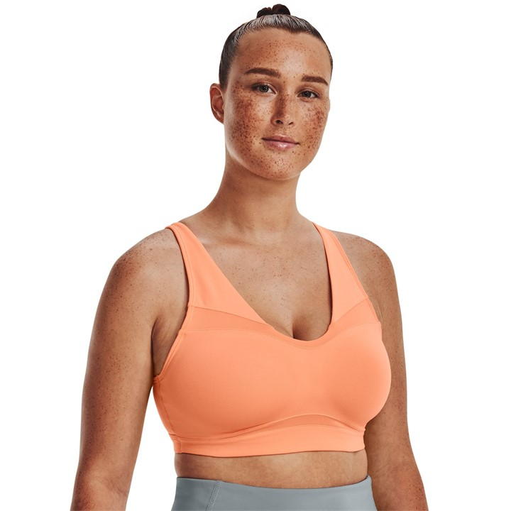 Orange - Under Armour - SmartFoam Evolution Mid-Support Sports Bra Womens