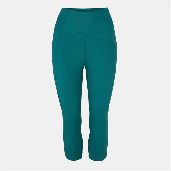 Usa Pro Women's Green High Rise Capri Cropped Leggings Size 14