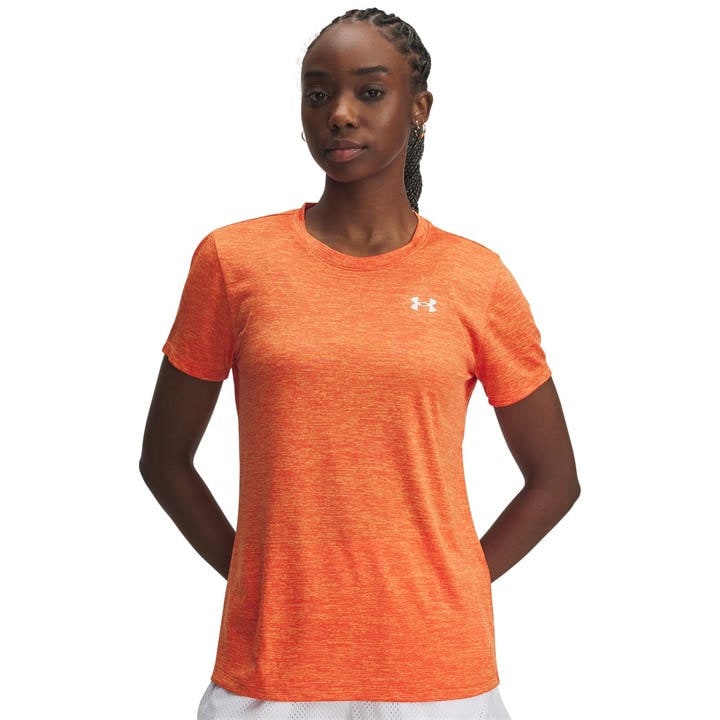 Under Armour Tech Twist Short Sleeve Womens In Orange