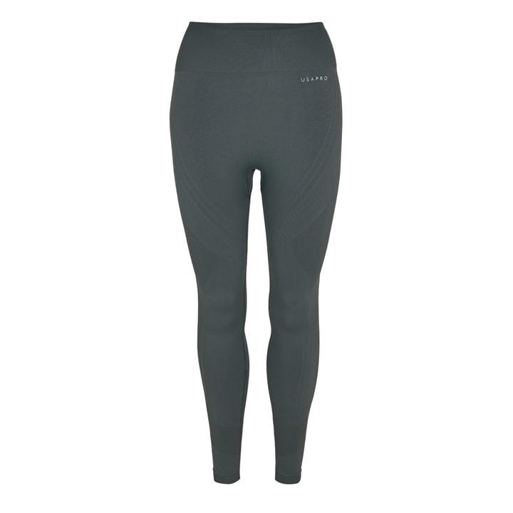 Usa Pro Women's Green High Rise Seamless Tights Size 8