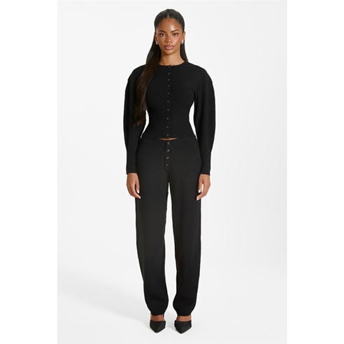 MARS THE LABEL - Women's Button-Up Ribbed Knit Joggers