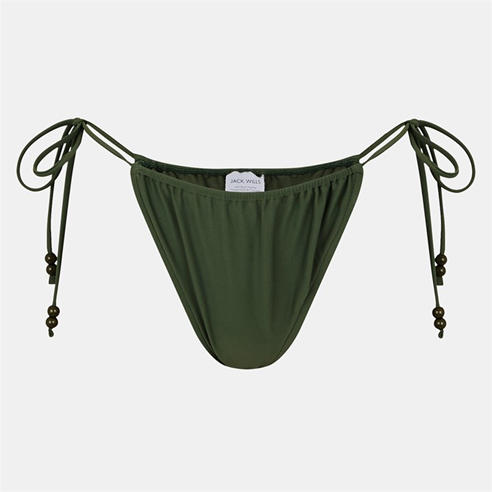 Jack Wills - Women's JW Beaded Ruched Tie Side Bikini Bottoms