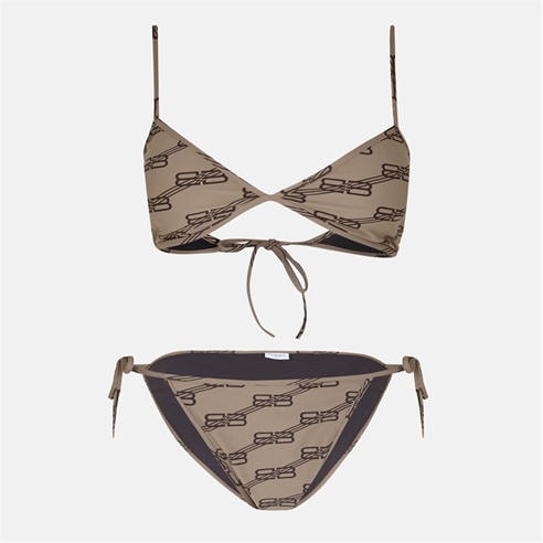 BALENCIAGA - Women's Logo Detail Technical Swim Fabric Bikini Set