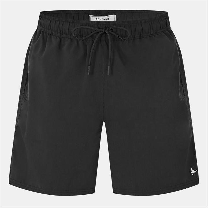 Jack Wills Men's Black Mid-Length Swim Shorts Large