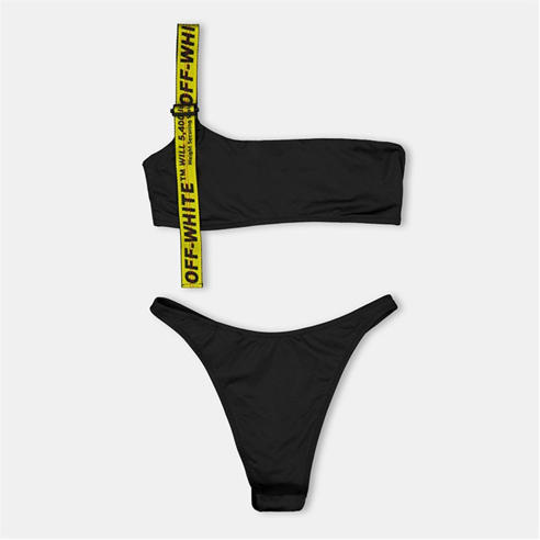 OFF WHITE - Women's Aysm Asymmetric Bikini Set