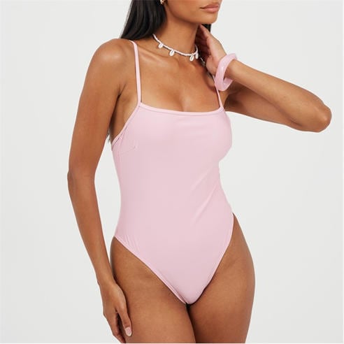 Brave Soul - Womens One Piece Square Neck Swimsuit
