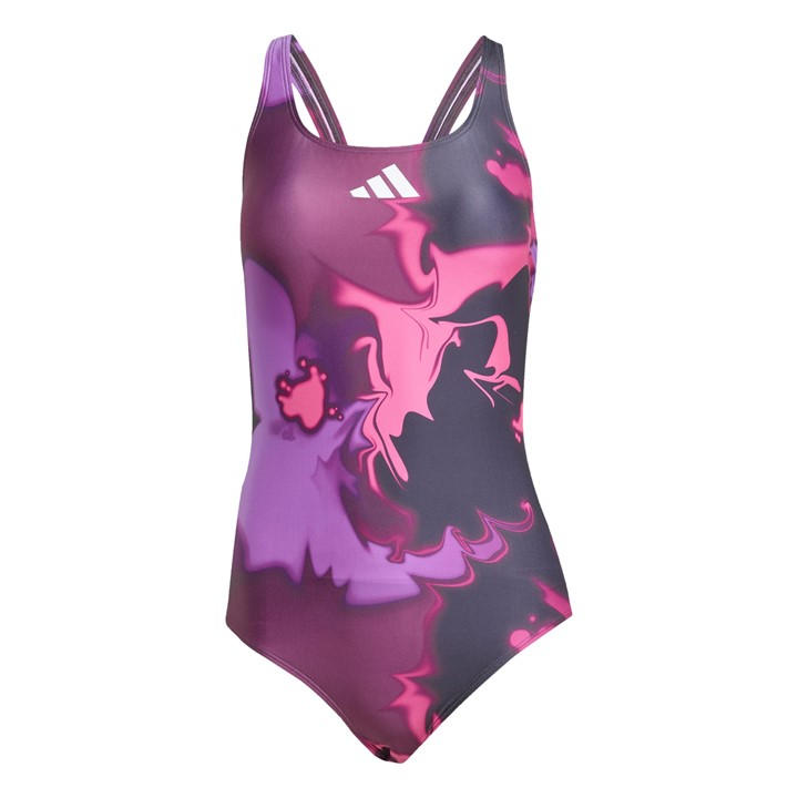 Adidas Women's Multi Tie-Dyed Graphic V-Back Swimsuit Large
