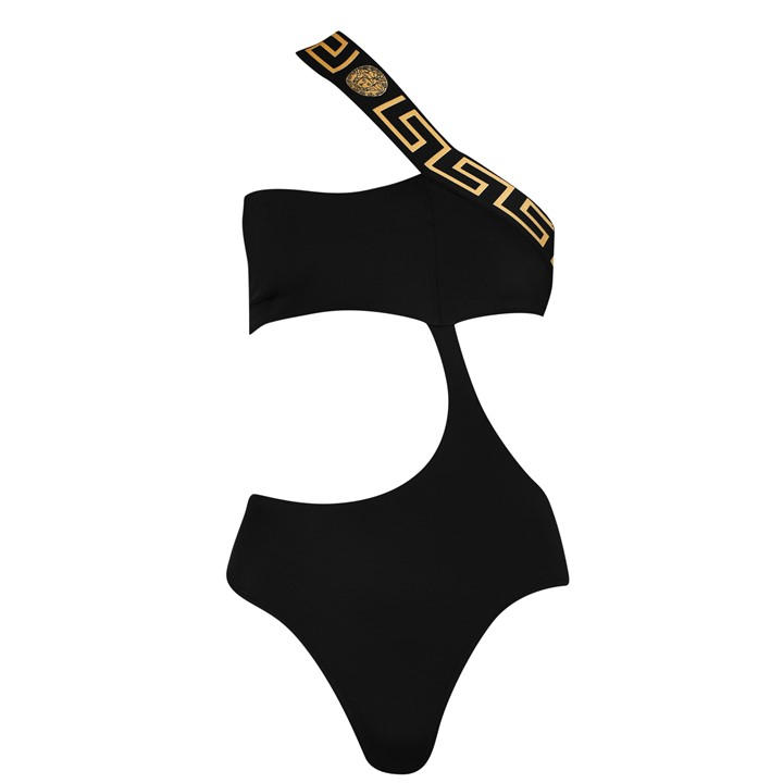 Versace Icon Women's Black Greca Swimsuit Size 8