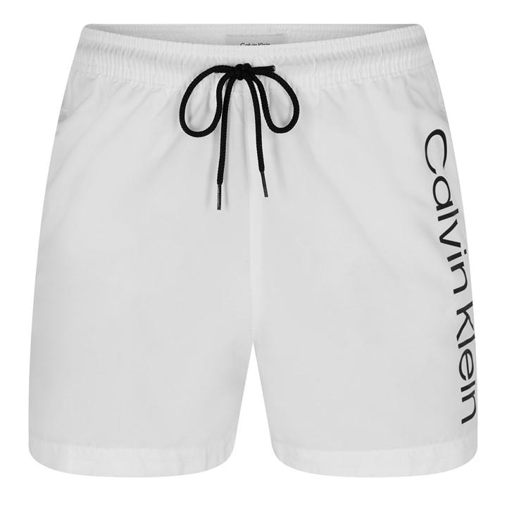 Calvin Klein Men's White Logo Swim Shorts Large