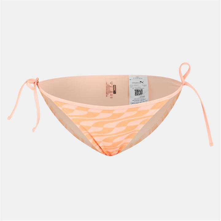 Puma Women's Pink Swimming Foreswim Side Tie Bikini Bottoms Size 12