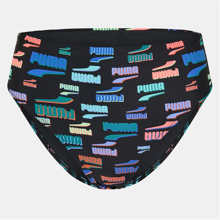 PUMA HIGH WAISTED PRINTED BIKINI BOTTOMS WOMENS