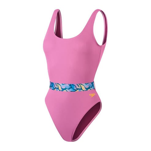 Speedo - Women's Belted Deep U-Back One Piece Swimsuit