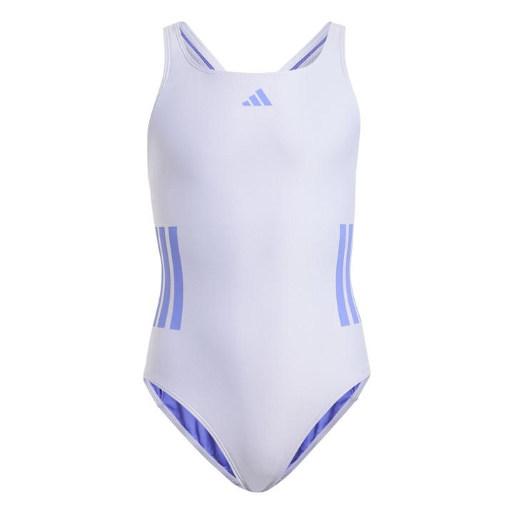 Adidas Girls Purple Three Stripe Swimsuit Junior Size 9