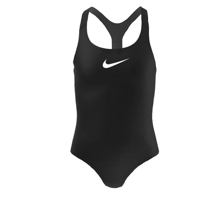 Nike Girls Black Swoosh Swimsuit Junior 14+(Xl)