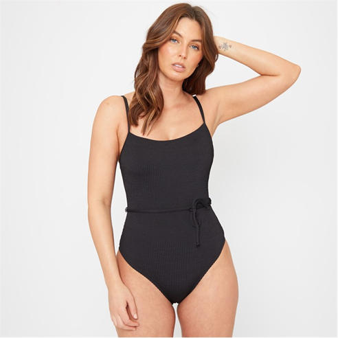 Be You - Ladies Textured Belted Swimsuit