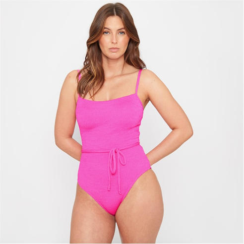 Be You - Ladies Textured Belted Swimsuit