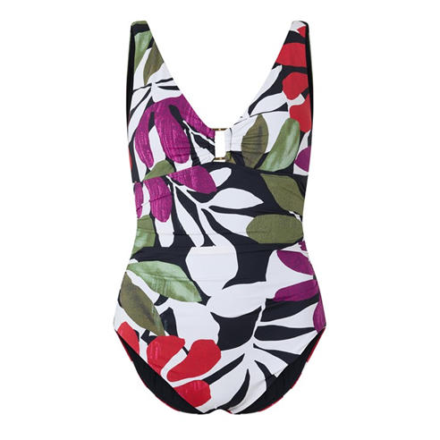 Lauren by Ralph Lauren - Women's Ring Detail Plunge Swimsuit