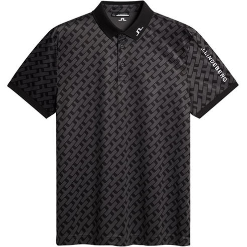J Lindeberg Golf - Men's Tech Print Short Sleeve Performance Polo Shirt