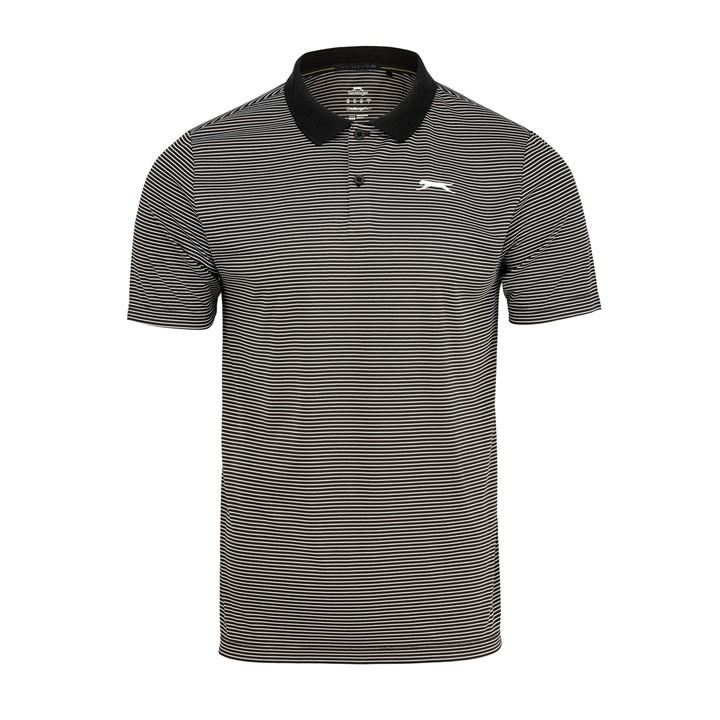 Slazenger Men's Black Micro Stripe Golf Polo Shirt 2XL