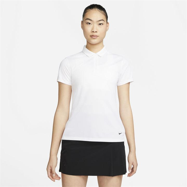 Nike Big Girls Dri-fit Victory Golf Polo Shirt In White/black