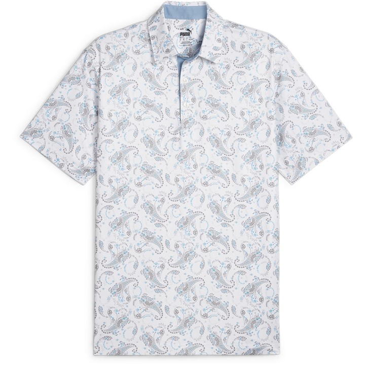 Puma Cloudspun Paisley Polo Shirt Mens In White
