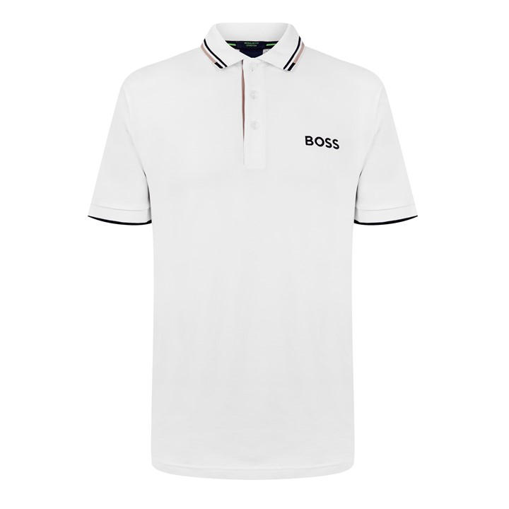 Boss Men's White Paddy Pro Polo Shirt Small