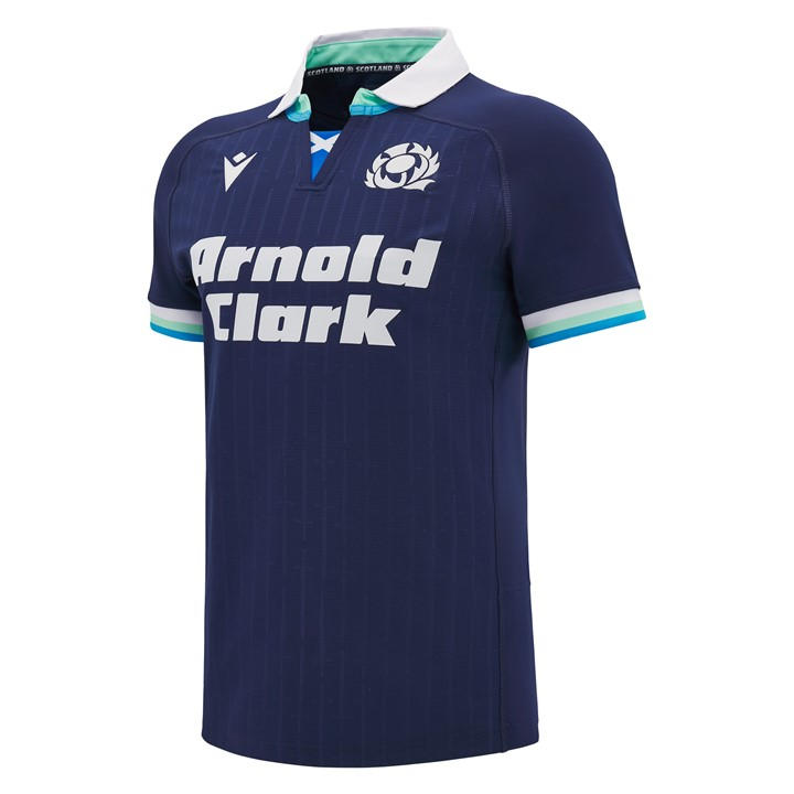 Macron Scotland Rugby Authentic Home Shirt 2024 Adults In Blue