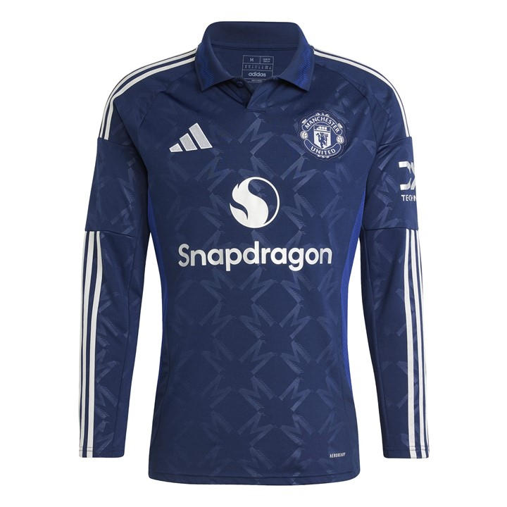Adidas Men's Blue Manchester United Away Long Sleeve Shirt Adults Large