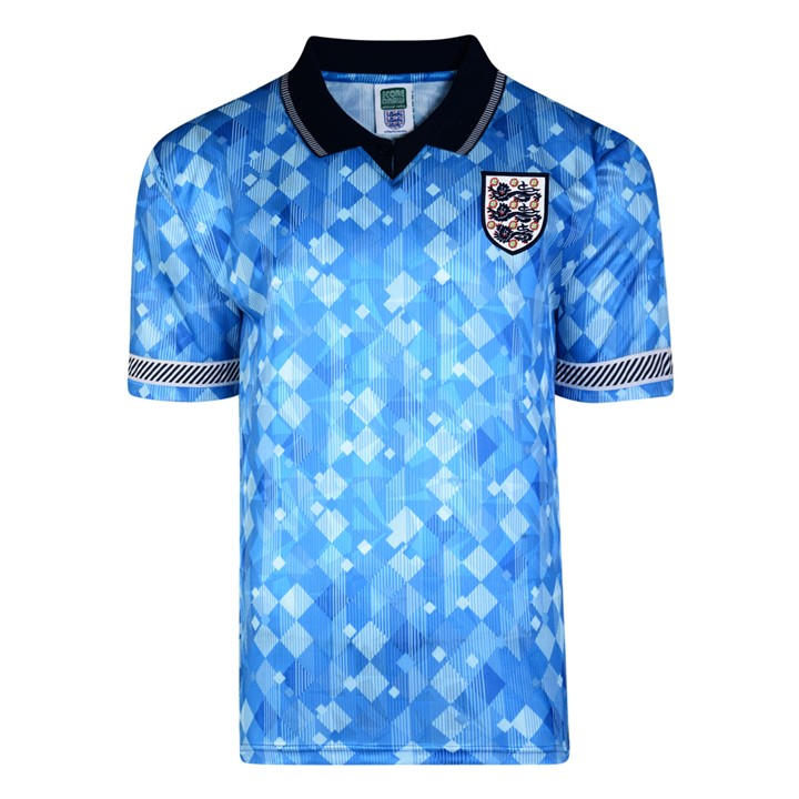 Score Draw Men's Blue England 1990 Third Shirt Adults Medium