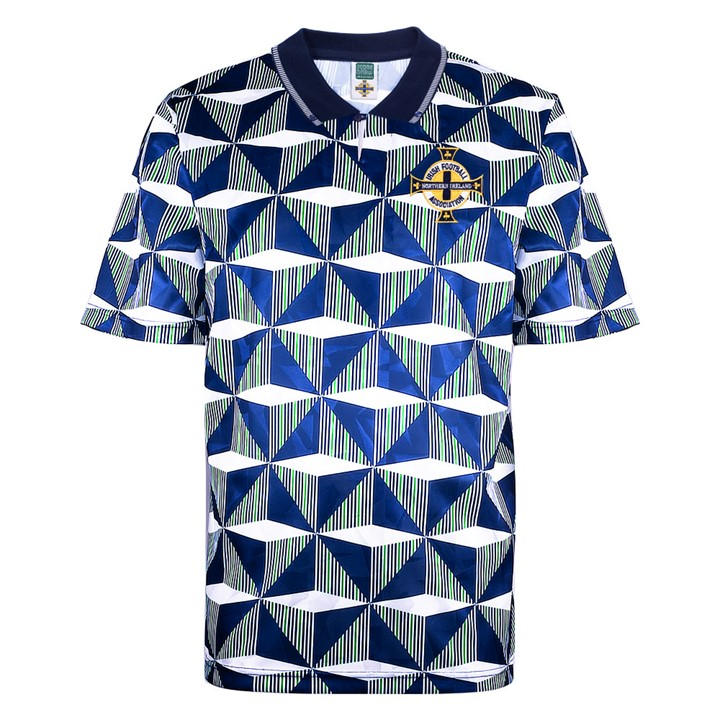 Score Draw Men's Blue Northern Ireland '90 Away Shirt Adults 2XL