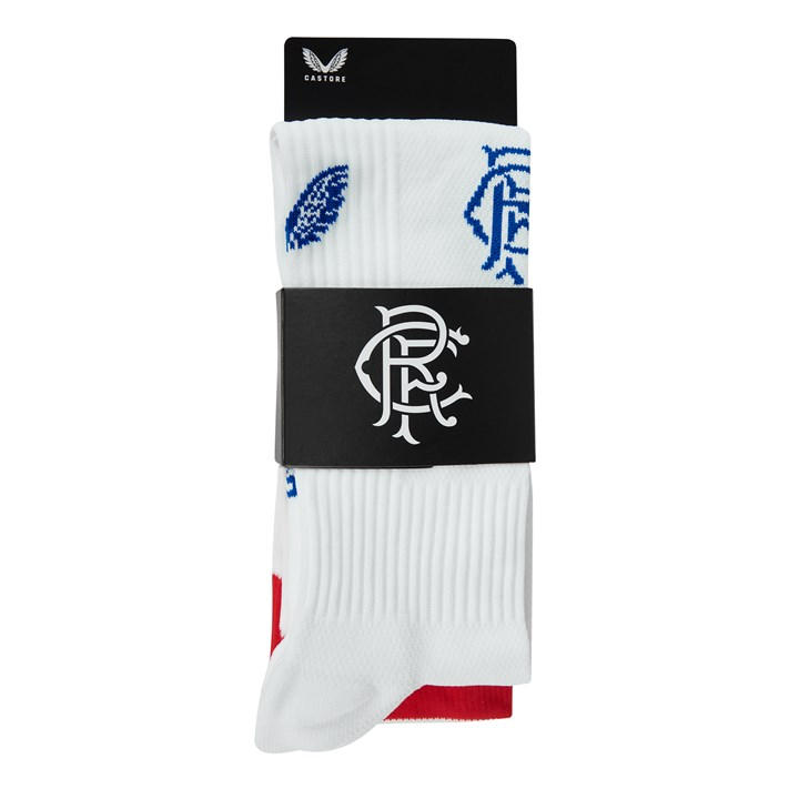 Castore Boys White Rangers Away Socks 2022 2023 Juniors - Size 1
