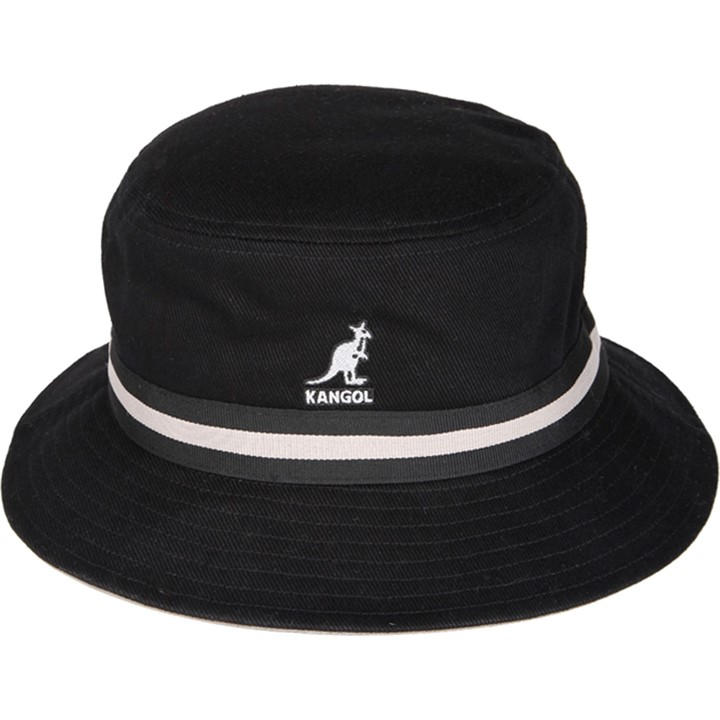 Kangol Stripe Bucket Hat In Black