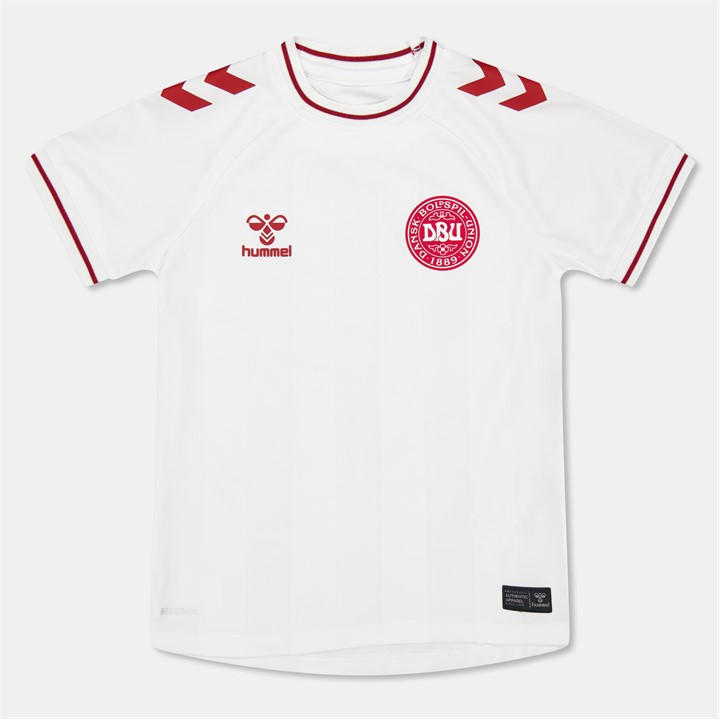 Hummel Unisex Kids White Denmark Away Shirt 2025 Juniors Size 9