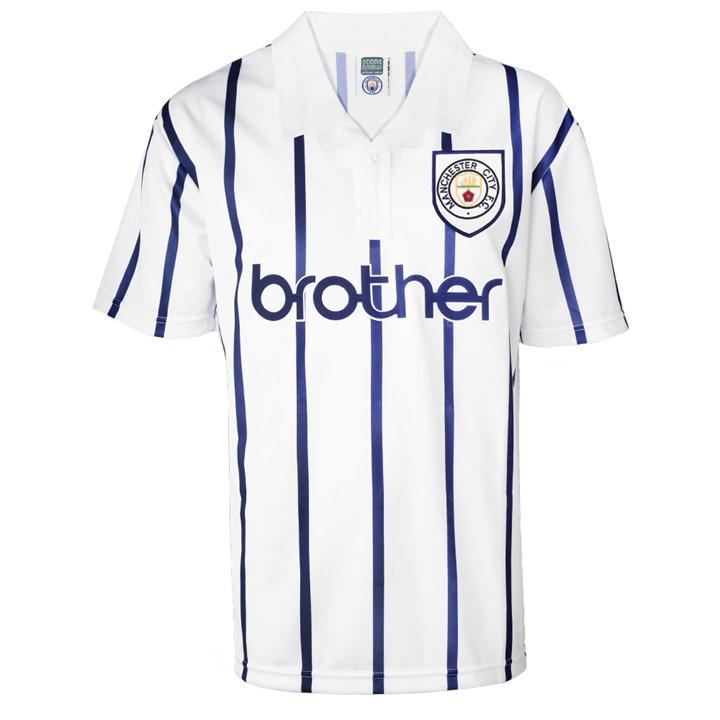 Score Draw Men's White Manchester City '93 Away Shirt Adults Medium