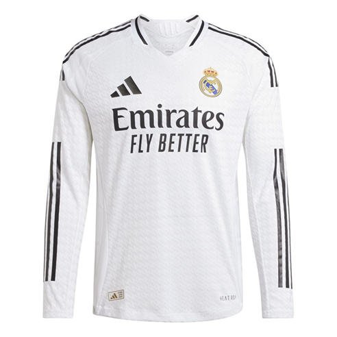 adidas - Mens adidas Real Madrid Authentic Long-Sleeve Home Shirt 24/25