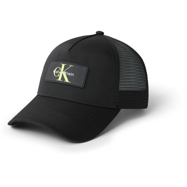 Calvin Klein Jeans Unisex Black Ck Patch Logo Trucker Cap